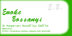 emoke bossanyi business card